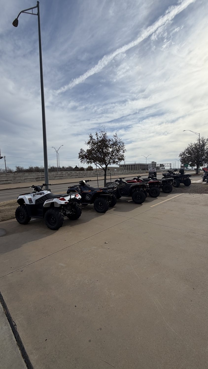 ATVs lined up after inventory prep