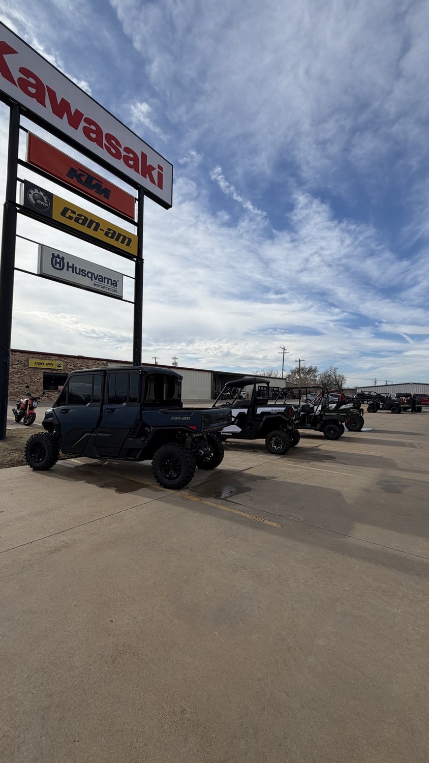 Powersports dealership lot, inventory prepped